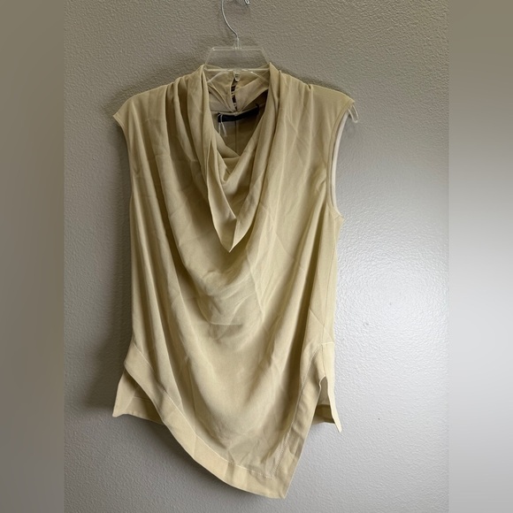 Proenza Schouler Shirt Size 6 Cream Sleeveless Asymmetrical Tunic Top - Picture 2 of 7